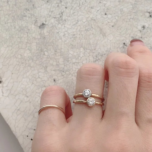 N°7 K18arm classy combination ring 0.3ct